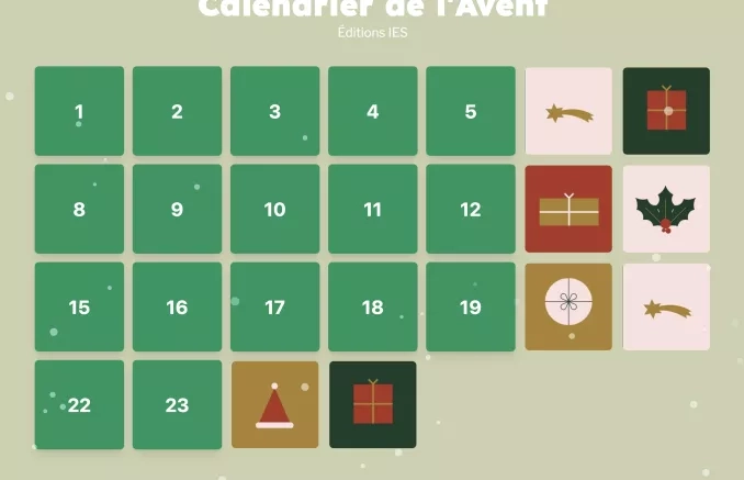 Le calendrier de l'avent des Editions ies