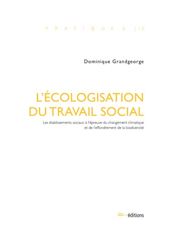 Couverture "L'écologisation du travail social"
