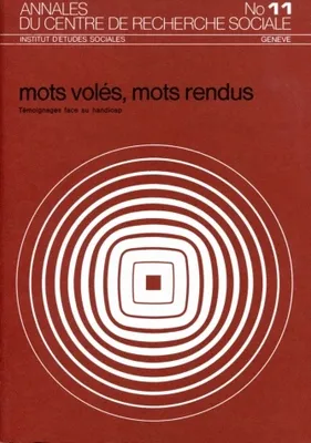 Couverture du livre Mots volés, mots rendus A11